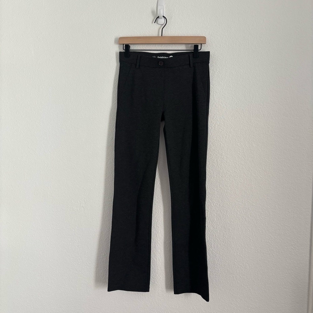 Betabrand Women's Size Small Petite Gray Straight Leg Classic Dress Yoga Pant